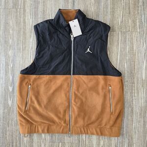 Nike Air Jordan Essentials Fleece Vest Black Brown FD8628-281 Men’s Size Large L